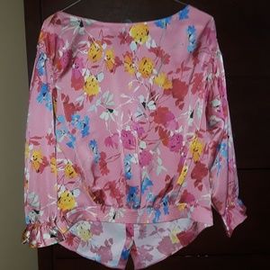 Floral print blouse with elastic cuffs from Zara